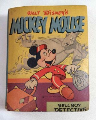 Big Little Book Mickey Mouse Bell Boy Detective 1940’s