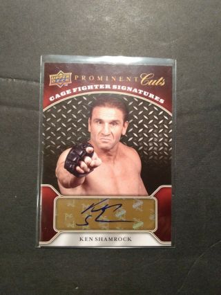 Ken Shamrock 2009 Upper Deck Prominent Cuts Cage Fighter Signatures Ufc Topps Rc