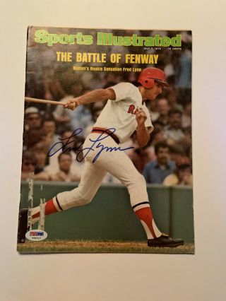 Fred Lynn Signed Sports Illustrated Psa/dna