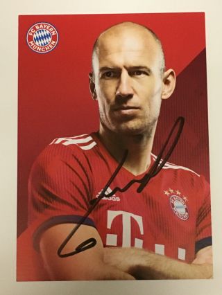 Arjen Robben 2018 - 19 Hand Signed Fc Bayern München Autograph Card