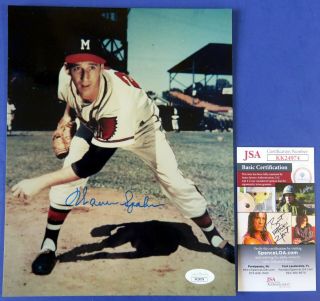 Warren Spahn Signed 8x10 Photo Milwaukee Braves Baseball Autograph Jsa Kk24974