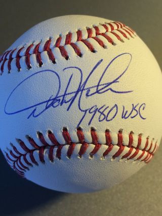 Dickie Noles Philadelphia Phillies 1980 Wsc Signed Oml Baseball
