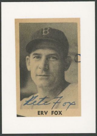 Pete Fox (1909 - 1966) Autograph Cut | Tigers/red Sox - Signed