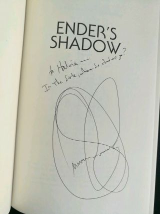 Enders Shadow Orson Scott Card Signed And Inscribed 1st Edition 2