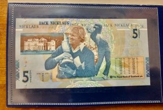 Jack Nicklaus 5 Pound Royal Bank Of Scotland Note In Folder & Envelope