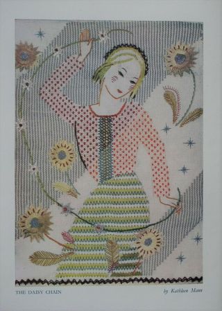 Kathleen Mann Embroidery Design And Stitches Vintage 1930s 40s Sewing Art Deco