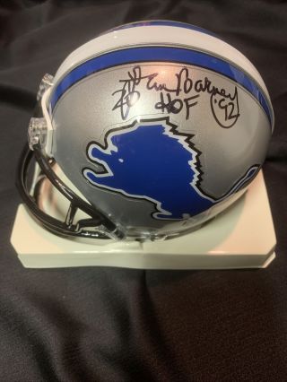 Lem Barney Autographed Signed Detroit Lions Mini Helmet In Package