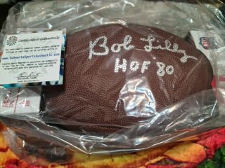 Autographed Wilson Nfl Football Bob Lilly Dallas Cowboys Hof College - Tcu