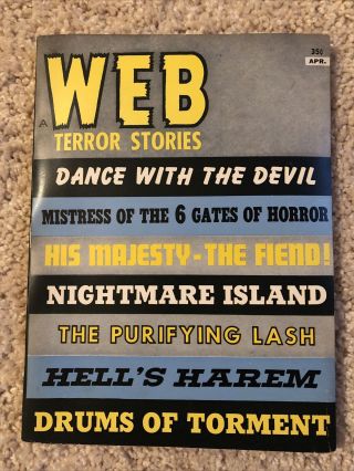 Web Terror Stories Vol.  4 No.  4 April 1964 Pulp Digest S&m B&d