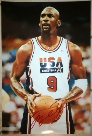 Michael Jordan Chicago Bulls Usa Dream Team Autographed Picture Signed