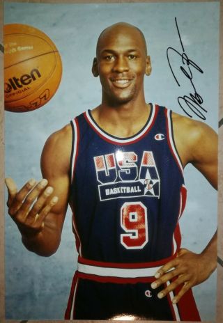 Michael Jordan Chicago Bulls Usa Dream Team Autographed Authentic Picture Signed
