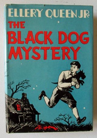 Ellery Queen Jr The Black Dog Mystery Grosset Reprint Copyright 1941 Hc Dj Vg