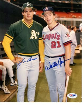 Jose Canseco Wally Joyner Signed Photo 8x10 Autographed Psa/dna Ab92277
