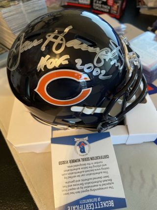 Dan Hampton Signed Speed Mini Helmet Hof 2002 Chicago Bears W/coa