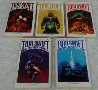 5 Tom Swift Jr Flying Lab,  Giant Robot,  Rocket Ship,  Sky Wheel,  Caves Fire Tempo Pb