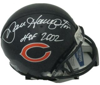 Bears Hall Of Famer Dan Hampton Signed Riddell Mini Helmet Auto W/ " Hof 02 " Bca