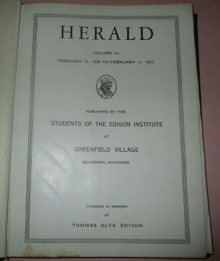 1936 The Herald Complete Bound School Newspapers of Edison Institute - Henry Ford 2