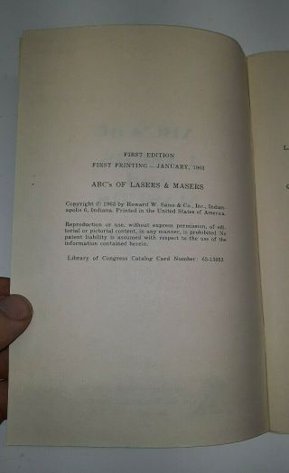 Vintage Book - ABCs of Lasers and Masers - First Edition 1963 3
