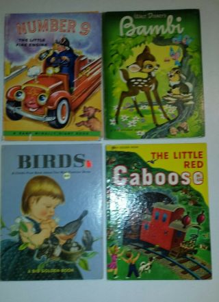 3 Big Golden Books And 1 Rand Mcnally Giant Book