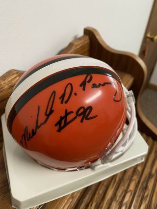 Michael Dean Perry Signed Browns Mini Helmet With