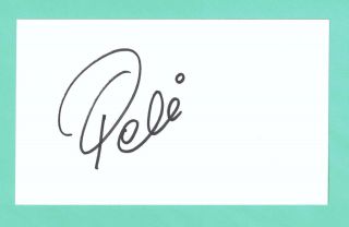 Pele Legendary Brazilian Soccer Player Signed Autograph 3x5 Index Card