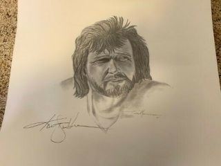 Ken Stabler Signed 18x18 Litho Raiders By Artist Todd Marinovich Autograph