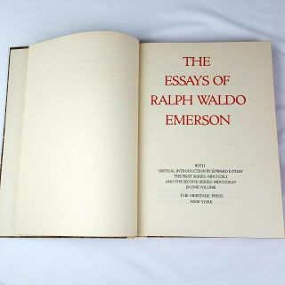 The Essays Of Ralph Waldo Emerson Heritage Press 1934 Hardcover