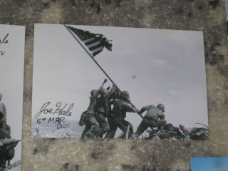 Joe Hale Signed 4x6 Iwo Jima Flag Photo Autograph 1a