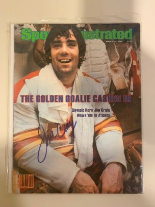 Jim Craig Signed Sports Illustrated 1980 Olympic Hockey Nhl Autographed Miracle
