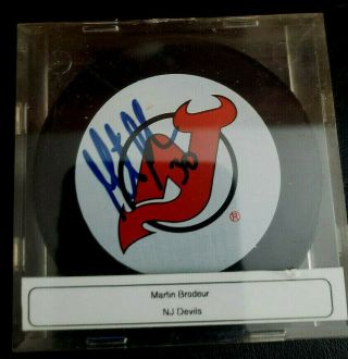 Martin Brodeur Signed/autographed Jersey Devils Hockey Puck