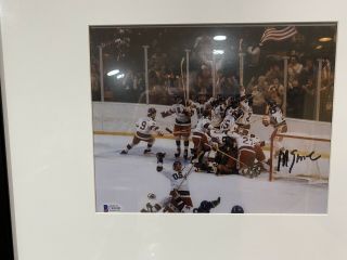 mike eruzione Signed Autograph 8x10 Photo Usa Hockey 1980 Miracle On Ice Framed 2