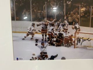 mike eruzione Signed Autograph 8x10 Photo Usa Hockey 1980 Miracle On Ice Framed 3
