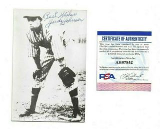 Judy Johnson Autographed Postcard Photo Negro League Baseball Psa