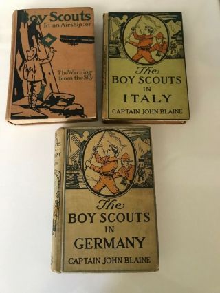 3 Boy Scouts Books,  The Boy Scouts In An Airship,  In Italy,  And In Germany Hc
