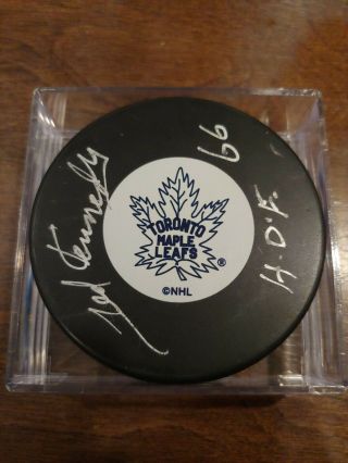 Ted Kennedy Puck Toronto Maple Leafs Signed Autographed Inscribed Hof 66