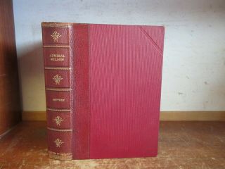 Old Life Of Admiral Horatio Nelson Leather Book Royal Navy Battles British Ships
