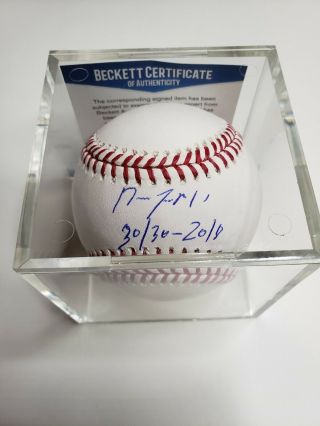 Jose Ramirez Autographed Ball " 30/30 - 2018 " Indians Baseball Beckett Authentic