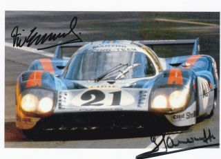 Martini Porsche 917lh Le Mans 1971 Elford,  Larrousse Hand Signed By Both