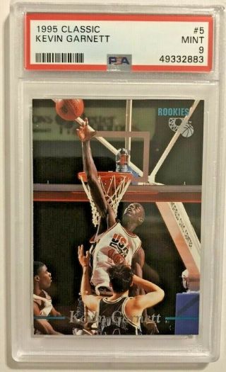 Kevin Garnett 1995 Classic Rookie Card 5 Psa 9 Timberwolves Nba Basketball