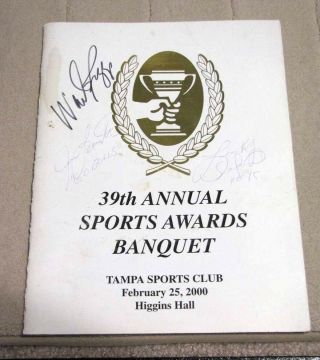 2000 Tampa Sports Awards Program Signed By Wade Boggs Lee Roy Selmon Jim Leavitt