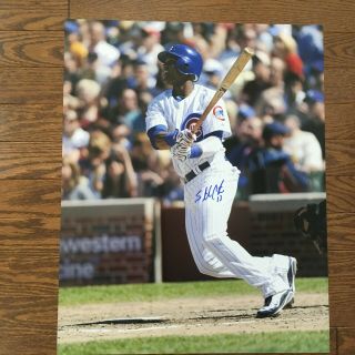 Starlin Castro Signed 16x20 Photo Chicago Cubs Autograph