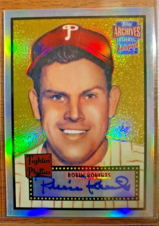 2001 Topps Archives Reserve Robin Roberts Autograph Auto Phillies