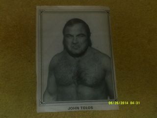 John Tolos Autographed Page/pic From Wrestling Mag - - Wrestling Revue? - - Vg Shape