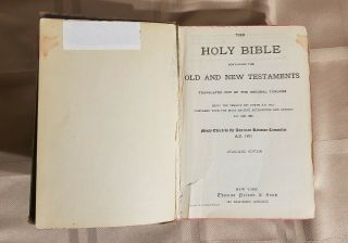Holy Bible Containing The Old & Testaments - Published By Thomas Nelson & Sons