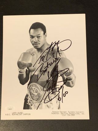 Larry Holmes Signed Photo Card Jsa Vintage Boxing Autograph Champion