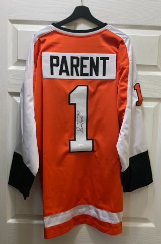Bernie Parent 1 Signed Philadelphia Flyers Jersey Autographed Sz Xl Jsa Hof