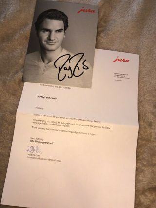 Roger Federer Autographed Tennis Card Switzerland 4x6