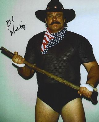 Wrestling Legend Blackjack Mulligan Signed 8x10 Hof Iron Claw Nwa Wwf Tag Champ