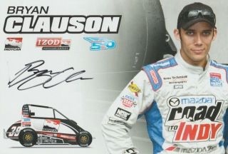 2012 Bryan Clauson Signed Indy Car Mazda Road To Indy Scholarship Usac Postcard