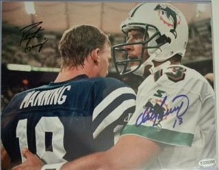 Peyton Manning Dan Marino Autographed 8x10 Signed Post Game Meeting